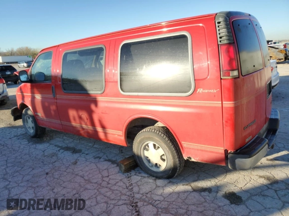 2000 Chevrolet Express Cargo Van w/YF7 with VIN 1GBFG15R9Y1275007, listed as a Copart auction lot 80754994 with 0 mi miles and Salvage Title. Bid and sale history available at carsss.com. Image 2.