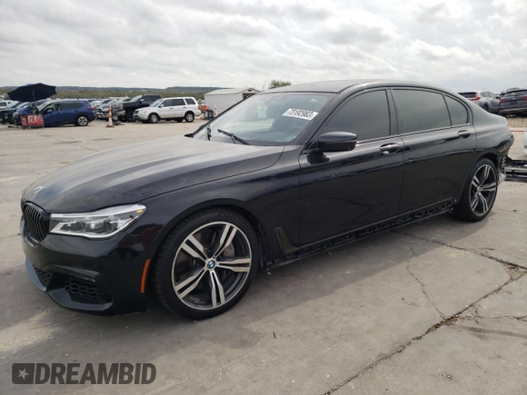 2019 BMW 7 Series 750i with VIN WBA7F0C58KGM24375, listed as a Copart auction lot 73192983 with 0 mi miles. Bid and sale history available at carsss.com. Image 1.