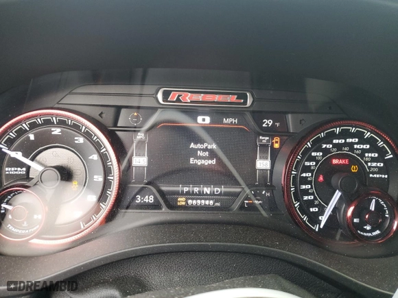 2019 Ram 1500 Rebel with VIN 1C6RRFEGXKN843237, listed as a Copart auction lot 86972454 with 63,346 mi miles and Salvage Title. Bid and sale history available at carsss.com. Image 9.