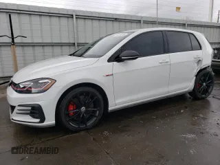 2021 Volkswagen Golf GTI S with VIN 3VW6T7AU7MM000167, listed as a Copart auction lot 44574295 with 14,381 mi miles and Salvage Title. Bid and sale history available at carsss.com. Image 1.