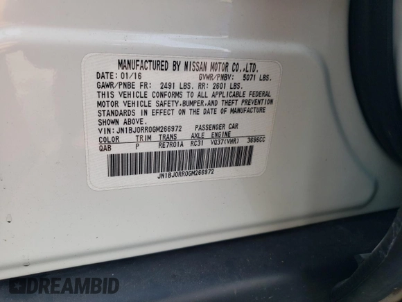 2016 Infiniti QX50 with VIN JN1BJ0RR0GM266972, listed as a Copart auction lot 68185724 with 89,540 mi miles and Salvage Title. Bid and sale history available at carsss.com. Image 13.