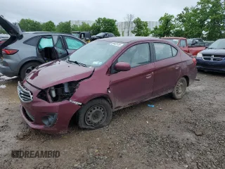 2017 Mitsubishi Mirage ES with VIN ML32F3FJ2HH004186, listed as a Copart auction lot 59923135 with 87,346 mi miles and Salvage title. Bid and sale history available at DreamBid. Image 1.