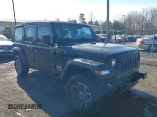 2018 Jeep Wrangler Unlimited Sport S z VIN 1C4HJXDG4JW150840, wystawiony jako IAAI lot #41674204 z przebiegiem 96 177 mil mil oraz . Historia ofert i sprzedaży dostępna na DreamBid. Obrazek 1.
