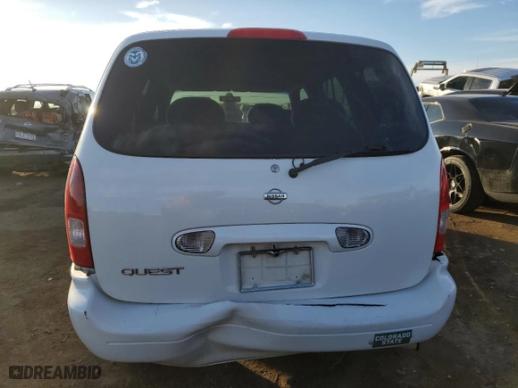 2001 Nissan Quest GXE with VIN 4N2ZN15T01D825951, listed as a Copart auction lot 43836485 with 101,816 mi miles and Salvage Title. Bid and sale history available at carsss.com. Image 6.