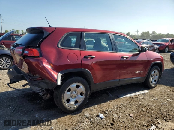 2017 Jeep Cherokee Sport with VIN 1C4PJMAS2HD217704, listed as a Copart auction lot 62503524 with 60,194 mi miles and Salvage Title. Bid and sale history available at carsss.com. Image 3.