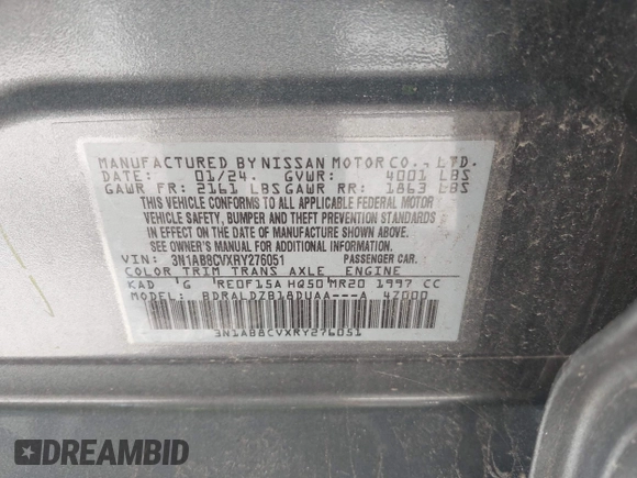 2024 Nissan Sentra SV z VIN 3N1AB8CVXRY276051, wystawiony jako IAAI lot #39739761 z przebiegiem 3 508 mil mil oraz . Historia ofert i sprzedaży dostępna na DreamBid. Obrazek 9.