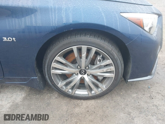2020 Infiniti Q50 Luxe with VIN JN1EV7AR8LM250180, listed as a IAAI auction lot 41836636 with 53,627 mi miles and . Bid and sale history available at DreamBid. Image 17.