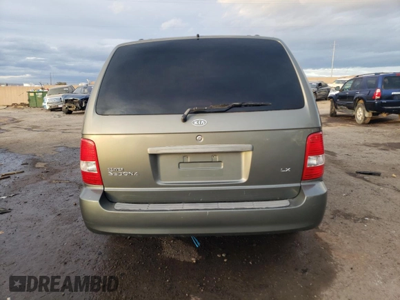 2003 Kia Sedona LX with VIN KNDUP131636359281, listed as a Copart auction lot 81978154 with 180,813 mi miles and Salvage Title. Bid and sale history available at carsss.com. Image 6.