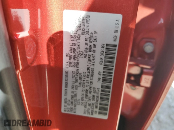 2024 Mazda CX-50 S Select with VIN 7MMVABAMXRN197744, listed as a Copart auction lot 49289375 with 9,224 mi miles and Salvage Title. Bid and sale history available at DreamBid. Image 14.