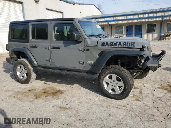 2018 Jeep Wrangler Unlimited Sport z VIN 1C4HJXDN5JW267700, wystawiony jako Copart lot #53298585 z przebiegiem 81 543 mil mil oraz Szkoda całkowita • Salvage title. Historia ofert i sprzedaży dostępna na DreamBid. Obrazek 4.