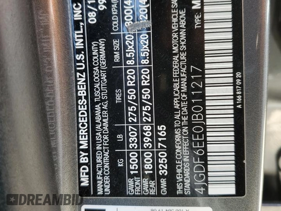 2018 Mercedes-Benz GLS 450 with VIN 4JGDF6EE0JB011217, listed as a Copart auction lot 55772345 with 91,542 mi miles and Salvage title. Bid and sale history available at DreamBid. Image 14.