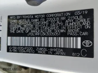 2019 Toyota Prius LE with VIN JTDL9RFU3K3005051, listed as a Copart auction lot 40269573 with 57,345 mi miles. Bid and sale history available at carsss.com. Image 12.