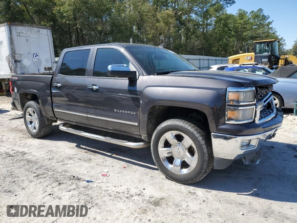 2014 Chevrolet Silverado 1500 LTZ with VIN 3GCUKSEC5EG211708, listed as a Copart auction lot 46094635 with 112,980 mi miles and Salvage Title. Bid and sale history available at DreamBid. Image 4.