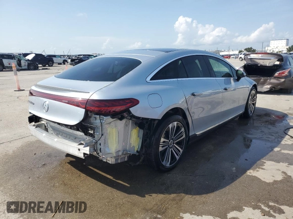 2022 Mercedes-Benz EQS with VIN W1KCG2DB2NA001433, listed as a Copart auction lot 65451714 with 47,296 mi miles and Salvage Title. Bid and sale history available at carsss.com. Image 3.