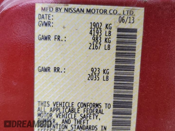 2013 Nissan LEAF SL with VIN 1N4AZ0CP7DC411814, listed as a Copart auction lot 51166825 with 40,108 mi miles and Non repairable. Bid and sale history available at DreamBid. Image 12.