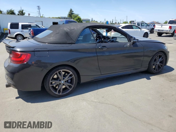 2015 BMW 2 Series M235i with VIN WBA1M1C55FV393315, listed as a Copart auction lot 58587055 with 80,998 mi miles and Salvage title. Bid and sale history available at DreamBid. Image 3.