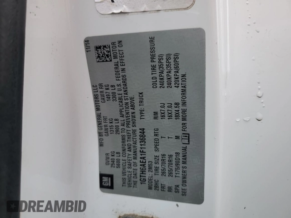 2015 GMC Canyon z VIN 1GTH6AEA1F1136844, wystawiony jako Copart lot #84408554 z przebiegiem 94 333 mil mil oraz Czysty tytuł • Clean title. Historia ofert i sprzedaży dostępna na DreamBid. Obrazek 12.