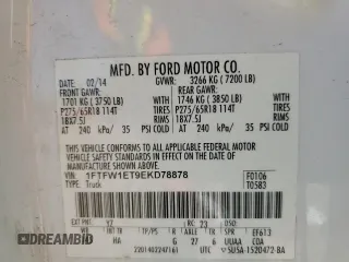 2014 Ford F-150 XL with VIN 1FTFW1ET9EKD78878, listed as a Copart auction lot 46449105 with 161,182 mi miles and Clean Title. Bid and sale history available at carsss.com. Image 15.