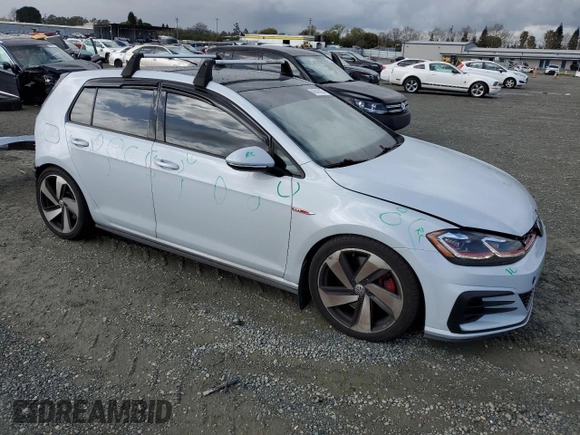 2019 Volkswagen Golf GTI S with VIN 3VW5T7AU4KM030347, listed as a Copart auction lot 48943025 with 49,636 mi miles and Salvage Title. Bid and sale history available at carsss.com. Image 4.