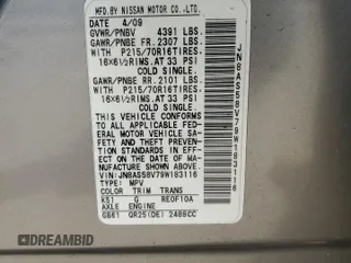 2009 Nissan Rogue S with VIN JN8AS58V79W183116, listed as a Copart auction lot 53895815 with 167,848 mi miles and Salvage Title. Bid and sale history available at carsss.com. Image 13.