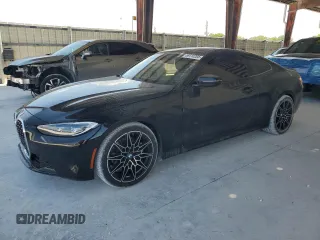 2021 BMW 4 Series 430i z VIN WBA53AP00MCG77112, wystawiony jako Copart lot #58410205 z przebiegiem 28 072 mil mil oraz Szkoda całkowita • Salvage title. Historia ofert i sprzedaży dostępna na DreamBid. Obrazek 1.