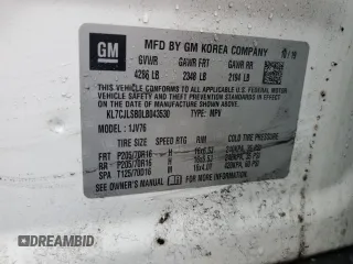 2020 Chevrolet Trax LT with VIN KL7CJLSB0LB043530, listed as a Copart auction lot 61128735 with 71,283 mi miles and Salvage title. Bid and sale history available at DreamBid. Image 13.