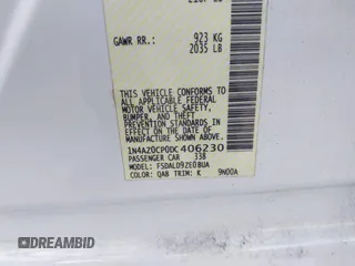 2013 Nissan LEAF SL with VIN 1N4AZ0CP0DC406230, listed as a IAAI auction lot 42181829 with 67,213 mi miles and . Bid and sale history available at DreamBid. Image 9.