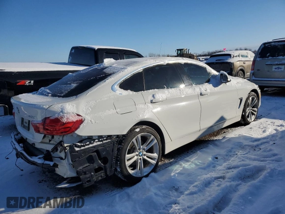 2017 BMW 4 Series 430i xDrive with VIN WBA4F9C34HG813108, listed as a Copart auction lot 42123645 with 55,417 mi miles and Salvage title. Bid and sale history available at DreamBid. Image 3.