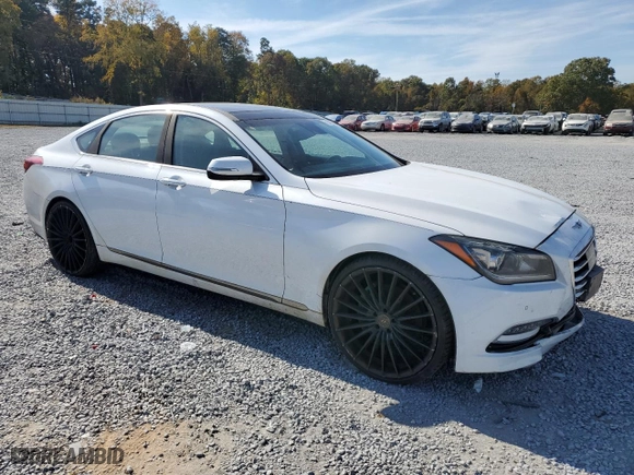 2017 Genesis G80 3.8L with VIN KMHGN4JE6HU177945, listed as a Copart auction lot 78040374 with 119,472 mi miles and Salvage Title. Bid and sale history available at carsss.com. Image 4.
