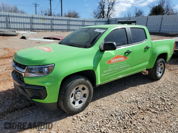 2021 Chevrolet Colorado 2WD Work Truck with VIN 1GCGSBEA9M1287604, listed as a Copart auction lot 43745825 with 67,784 mi miles and Salvage title. Bid and sale history available at DreamBid. Image 1.