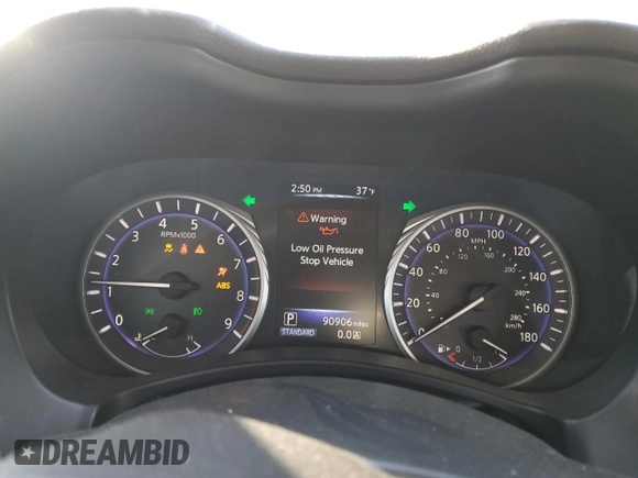 2017 Infiniti Q50 3.0t Sport with VIN JN1EV7AR8HM833565, listed as a Copart auction lot 46193885 with 90,906 mi miles and Salvage Title. Bid and sale history available at carsss.com. Image 9.