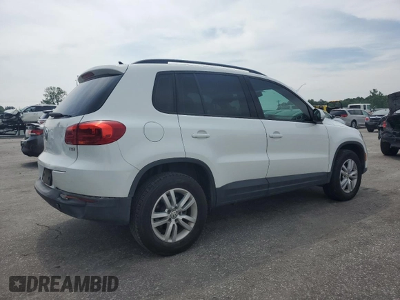 2017 Volkswagen Tiguan S with VIN WVGAV7AX7HK017576, listed as a Copart auction lot 58487455 with 100,034 mi miles and Salvage title. Bid and sale history available at DreamBid. Image 3.