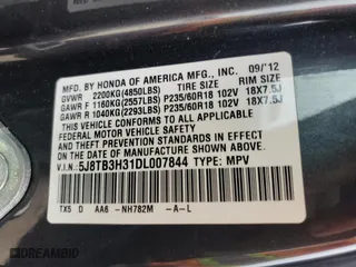 2013 Acura RDX with VIN 5J8TB3H31DL007844, listed as a Copart auction lot 45999835 with 125,467 mi miles and Salvage Title. Bid and sale history available at carsss.com. Image 14.