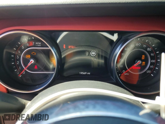 2020 Jeep Wrangler Unlimited Rubicon z VIN 1C4HJXFN3LW342670, wystawiony jako Copart lot #55022415 z przebiegiem 19 569 mil mil oraz Szkoda całkowita • Salvage title. Historia ofert i sprzedaży dostępna na DreamBid. Obrazek 9.
