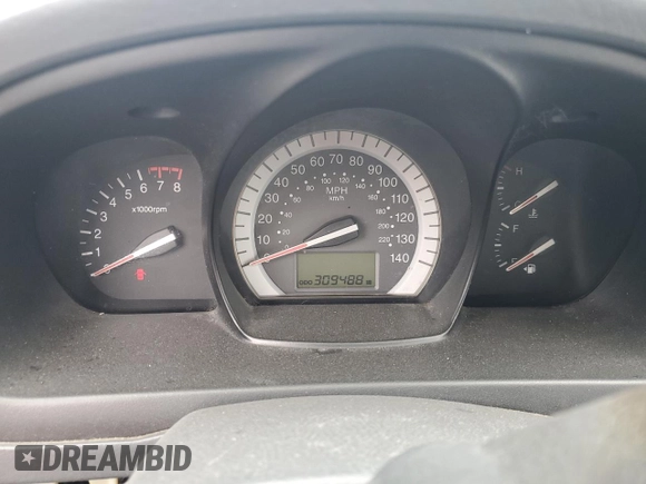 2007 Kia Spectra EX with VIN KNAFE121275411319, listed as a Copart auction lot 58716045 with 309,488 mi miles and Salvage title. Bid and sale history available at DreamBid. Image 9.