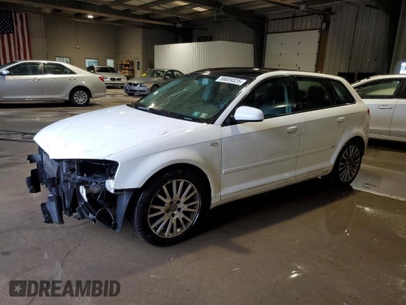 2007 Audi A3 with VIN WAUHF78P67A138834, listed as a Copart auction lot 56659325 with 178,496 mi miles and Salvage title. Bid and sale history available at DreamBid. Image 1.