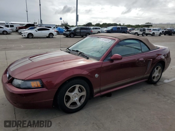 2004 Ford Mustang Deluxe with VIN 1FAFP44484F115156, listed as a Copart auction lot 75246024 with 0 mi miles and Non Repairable. Bid and sale history available at carsss.com. Image 1.