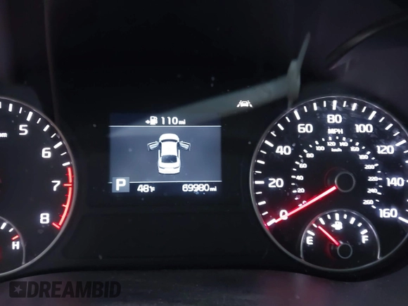 2019 Kia Optima EX with VIN 5XXGU4L1XKG324394, listed as a IAAI auction lot 41607905 with 69,980 mi miles. Bid and sale history available at carsss.com. Image 7.