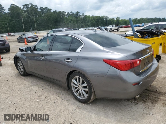 2015 Infiniti Q50 with VIN JN1BV7APXFM342123, listed as a Copart auction lot 58761595 with 88,260 mi miles and Salvage title. Bid and sale history available at DreamBid. Image 2.