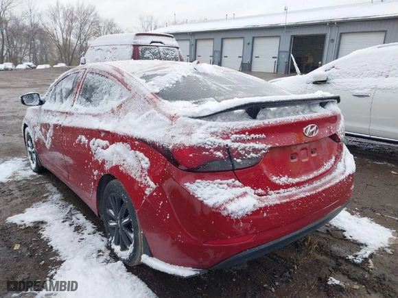 2016 Hyundai Elantra SE with VIN KMHDH4AE1GU491365, listed as a IAAI auction lot 40909071 with 86,000 mi miles. Bid and sale history available at carsss.com. Image 3.