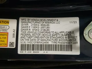 2024 Honda Accord Touring z VIN 1HGCY2F86RA024696, wystawiony jako Copart lot #54682205 z przebiegiem 6 194 mil mil oraz Szkoda całkowita • Salvage title. Historia ofert i sprzedaży dostępna na DreamBid. Obrazek 12.
