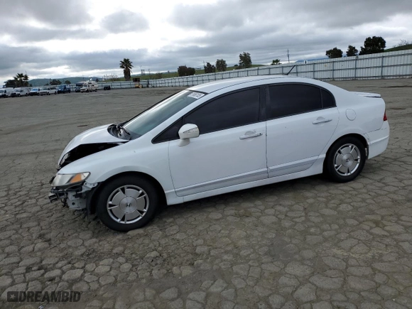 2009 Honda Civic Hybrid with VIN JHMFA36209S016801, listed as a Copart auction lot 51950105 with 175,942 mi miles and Salvage Title. Bid and sale history available at carsss.com. Image 1.