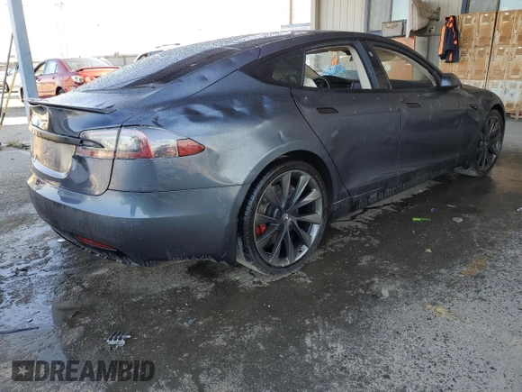 2018 Tesla Model S 75D with VIN 5YJSA1E48JF254615, listed as a Copart auction lot 49901715 with 109,694 mi miles and Salvage title. Bid and sale history available at DreamBid. Image 3.