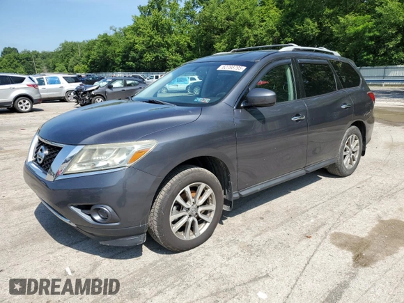 2014 Nissan Pathfinder Platinum with VIN 5N1AR2MM0EC653996, listed as a Copart auction lot 62788795 with 128,456 mi miles and Clean title. Bid and sale history available at DreamBid. Image 1.