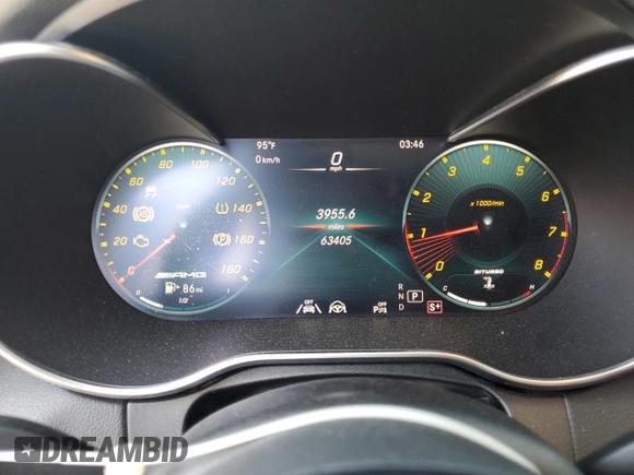 2021 Mercedes-Benz C 43 AMG with VIN W1KWF6EBXMR617497, listed as a Copart auction lot 61688875 with 63,405 mi miles and Salvage title. Bid and sale history available at DreamBid. Image 9.