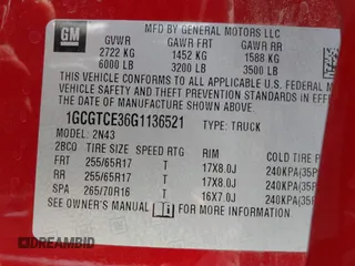 2016 Chevrolet Colorado 4WD LT с VIN 1GCGTCE36G1136521, выставлен на аукционе IAAI как лот 42297511 с пробегом 45 176 миль миль и . История ставок и продаж доступна на DreamBid. Изображение 9.