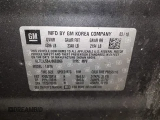 2018 Chevrolet Trax LT with VIN KL7CJLSB4JB683866, listed as a IAAI auction lot 41921180 with 65,007 mi miles and . Bid and sale history available at carsss.com. Image 9.