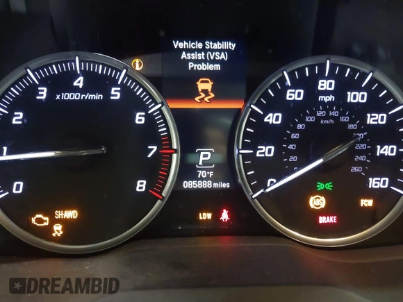 2014 Acura MDX Tech Pkg with VIN 5FRYD4H40EB041886, listed as a IAAI auction lot 41653047 with 85,888 mi miles. Bid and sale history available at carsss.com. Image 7.