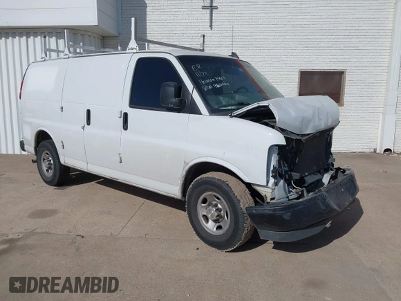 2020 Chevrolet Express Cargo with VIN 1GCWGAFP6L1275225, listed as a IAAI auction lot 41801450 with 122,683 mi miles and . Bid and sale history available at DreamBid. Image 1.
