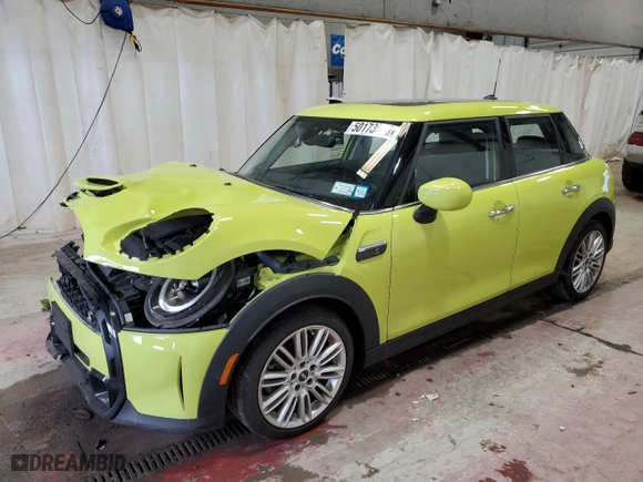 2024 MINI Hardtop 4 Door Cooper S with VIN WMW53DK08R2W05612, listed as a Copart auction lot 50173525 with 3,299 mi miles and Salvage Title. Bid and sale history available at carsss.com. Image 1.